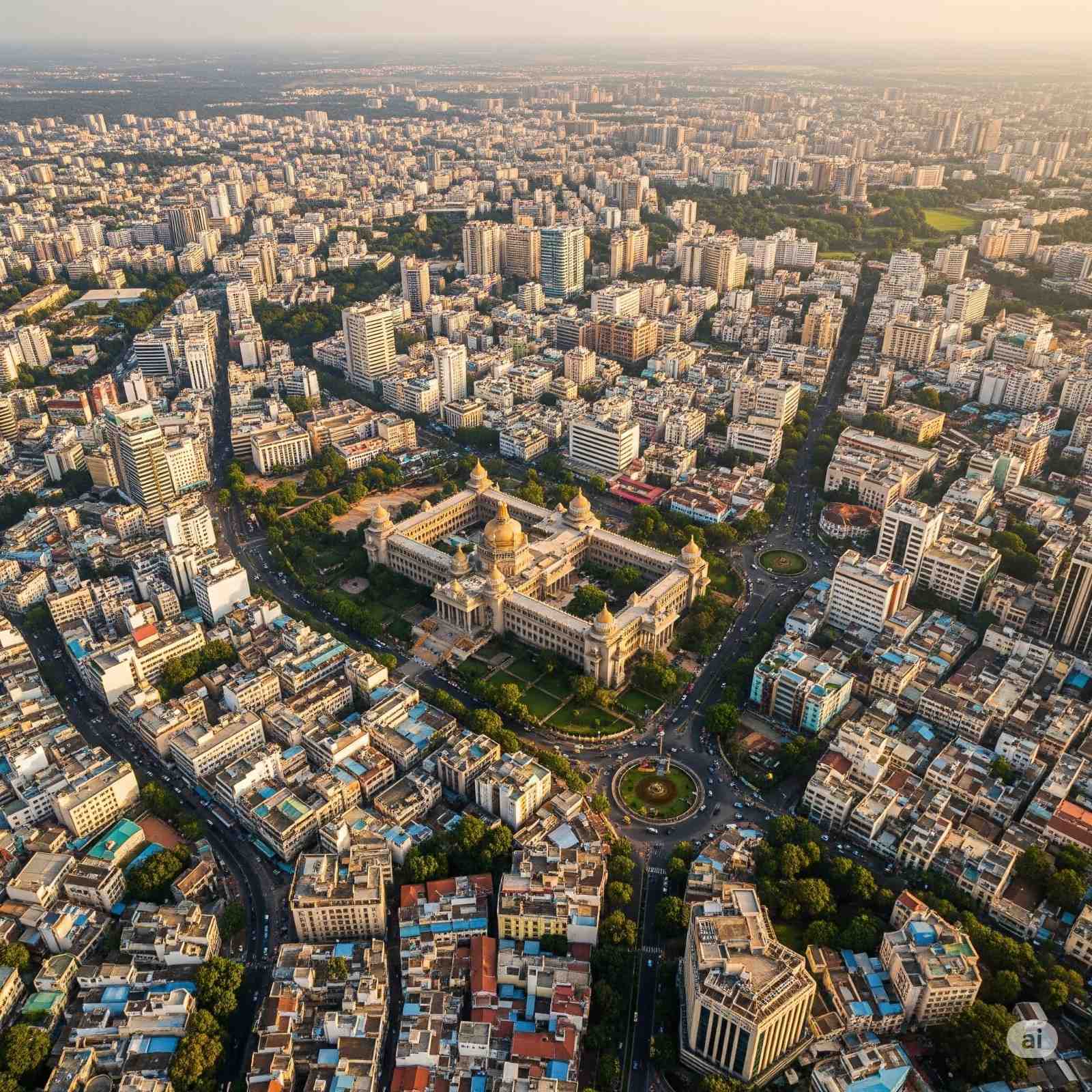 Bangalore Aerial View - TVS Emerald Auralis Location